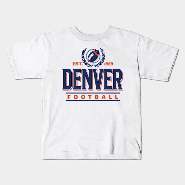 Vintage Denver Football Crest Kids T-Shirt by funandgames